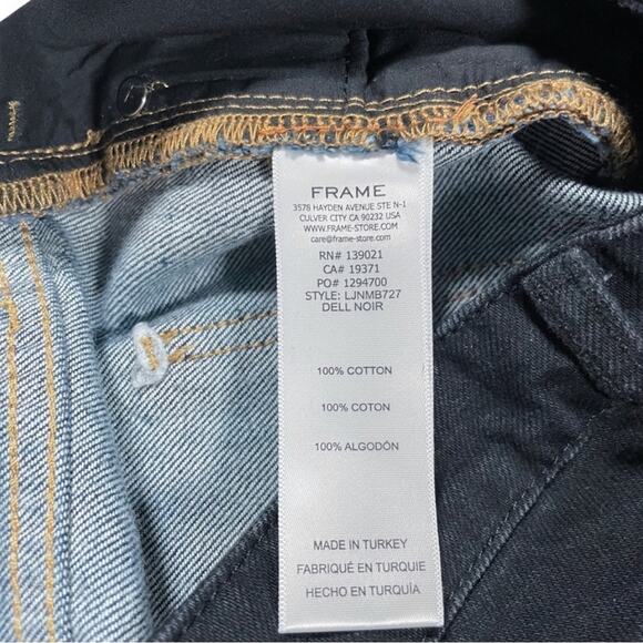 FRAME Le Jane Color block High Waist Relax Jeans Dell Noir Size 25 NWT - Picture 12 of 15